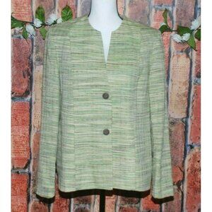 Alfred Dunner Ladies 8 Shades of Green Woven Blazer Jacket Size 8 Career Church